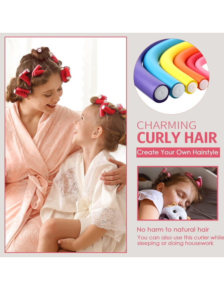 Conjunto de 44 Piezas Rizadores de Cabello Sin Calor Syhood