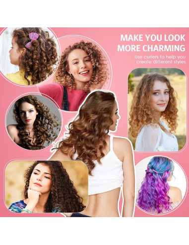 Conjunto de 44 Piezas Rizadores de Cabello Sin Calor Syhood