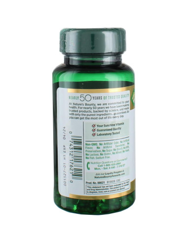 Suplemento Vitamina D3 Nature's Bounty 2000 UI 150 Gelatinas