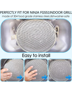 2 Escudos Antisalpicaduras Acero Inoxidable Ninja Foodi FG551 2