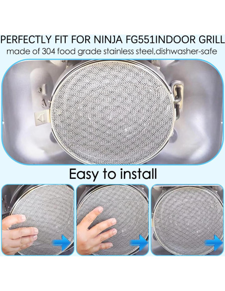 2 Escudos Antisalpicaduras Acero Inoxidable Ninja Foodi FG551