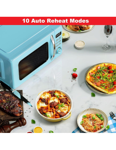 Horno Microondas Retro Galanz GLCMKZ07BER07 0.7 Pies Azul