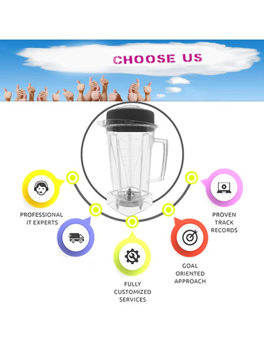 Jarra de licuadora Bxmgr 1.81L clara compatible Vitamix