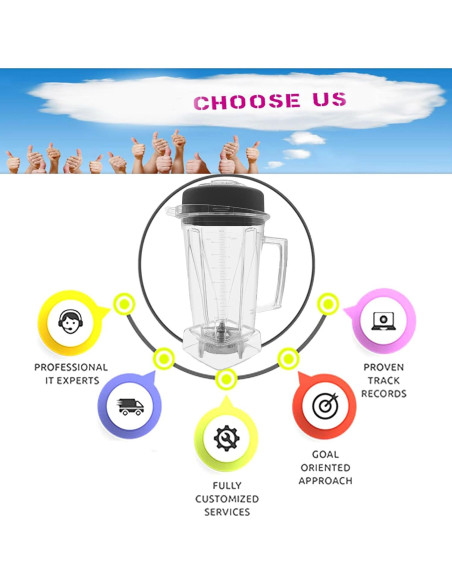 Jarra de licuadora Bxmgr 1.81L clara compatible Vitamix