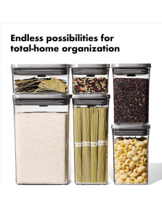 Set de 6 Contenedores de Almacenamiento OXO Steel POP Herméticos 2