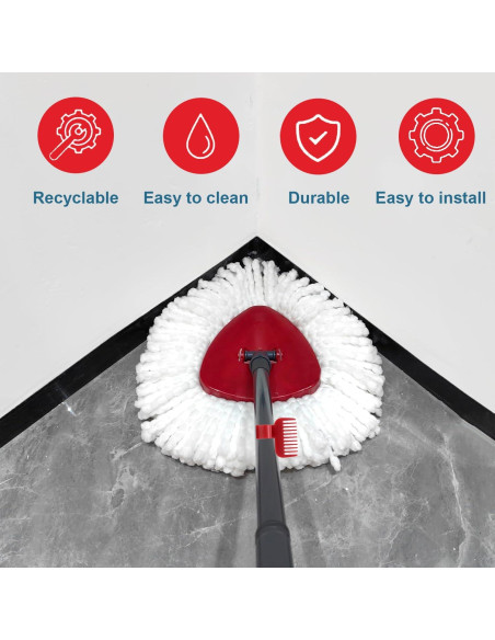 Paquete de 4 cabezales de microfibra para mopa O Cedar EasyWring Paquete de 4 cabezales de microfibra para mopa O Cedar EasyWring