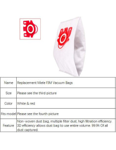 6 Bolsas de Reemplazo para Aspiradora Miele FJM - Microfibra 2