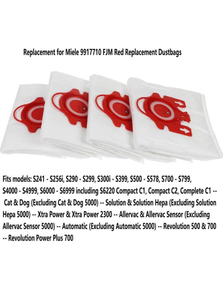 6 Bolsas de Reemplazo para Aspiradora Miele FJM - Microfibra