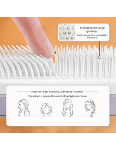 Cepillo de Cabello Autolimpiante Xinqirity Púrpura 24x6cm 2