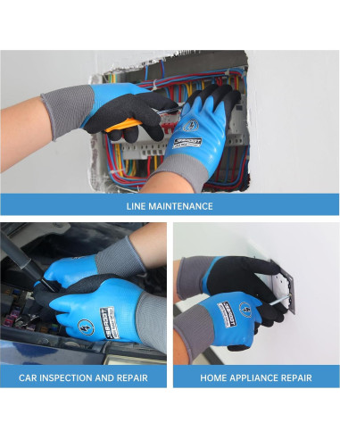 Guantes de Electricista Aislados 400V JSBAGGT Impermeables