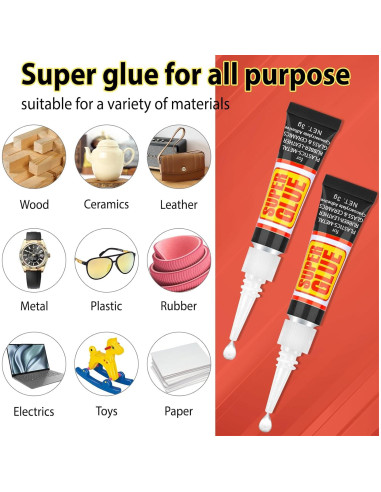 Super Pegamento Líquido Transparente WhizToys - 12 Tubos 3g