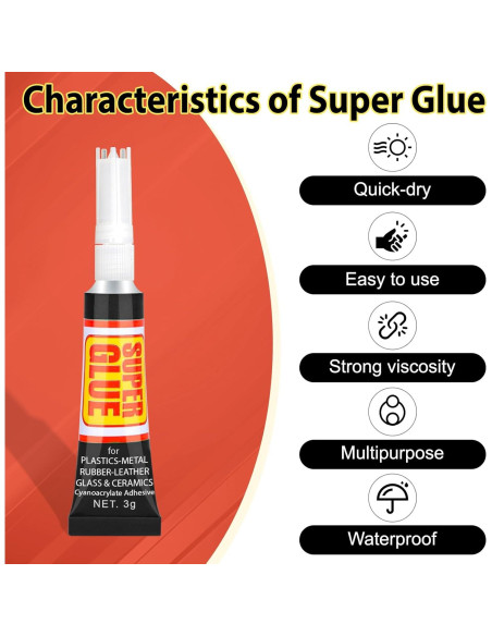 Super Pegamento Líquido Transparente WhizToys - 12 Tubos 3g Super Pegamento Líquido Transparente WhizToys - 12 Tubos 3g