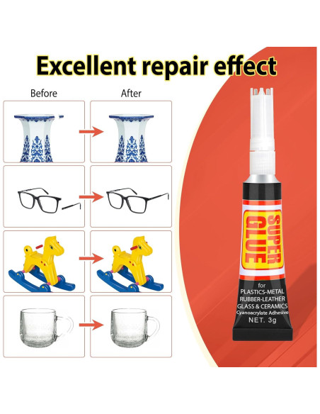 Super Pegamento Líquido Transparente WhizToys - 12 Tubos 3g Super Pegamento Líquido Transparente WhizToys - 12 Tubos 3g