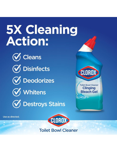 Clorox Baño Ultra Espumador y Limpiador de Inodoro Gel 2x1