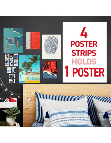 Tiras para Póster Command 136 Unidades Adhesivas Blancas