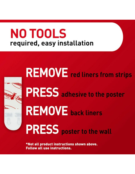Tiras para Póster Command 136 Unidades Adhesivas Blancas