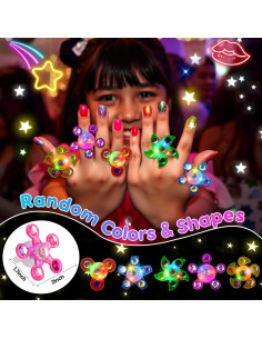 24 Anillos Giratorios LED Iluminados Thremhoo para Niños 2