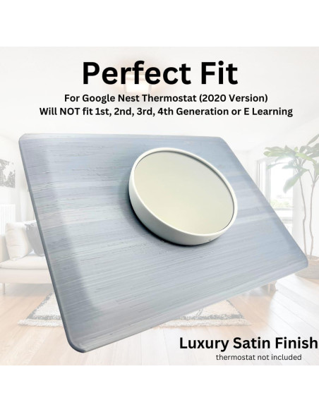 Placa de Pared Rectangular Adorna One Plata Brillante para Termostato Google Nest 2020