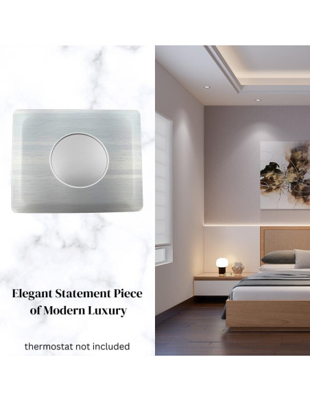 Placa de Pared Rectangular Adorna One Plata Brillante para Termostato Google Nest 2020
