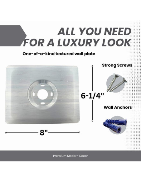 Placa de Pared Rectangular Adorna One Plata Brillante para Termostato Google Nest 2020