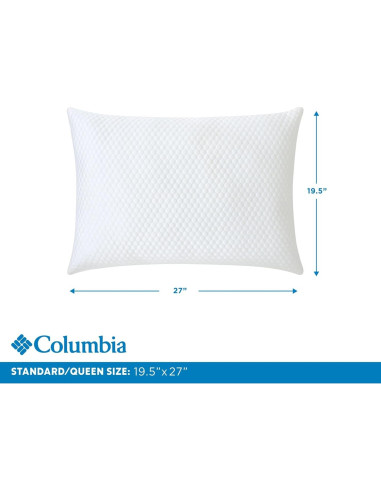 Almohada Columbia Comfort Ice Fiber para Dormir Espalda y Estómago