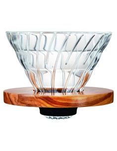 Goteador de Café Hario V60 de Vidrio Tamaño 02 Madera de Olivo