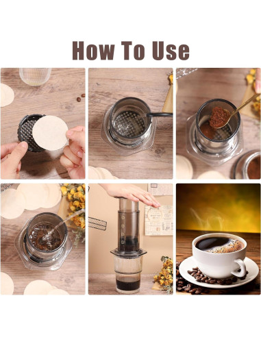 Filtros de Café Desechables Prudiut 600 Pcs 64mm Sin Blanquear