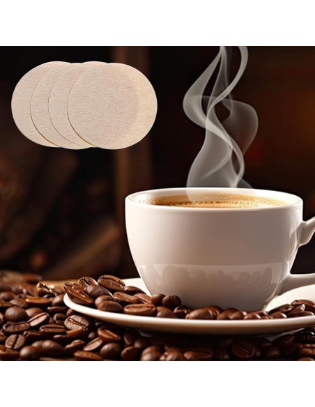 Filtros de Café Desechables Prudiut 600 Pcs 64mm Sin Blanquear