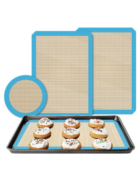 UBeesize 3 Tapetes de Silicona para Hornear Reutilizables 16.5x11.5