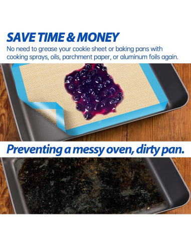 UBeesize 3 Tapetes de Silicona para Hornear Reutilizables 16.5x11.5