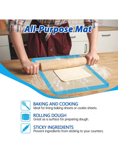 UBeesize 3 Tapetes de Silicona para Hornear Reutilizables 16.5x11.5