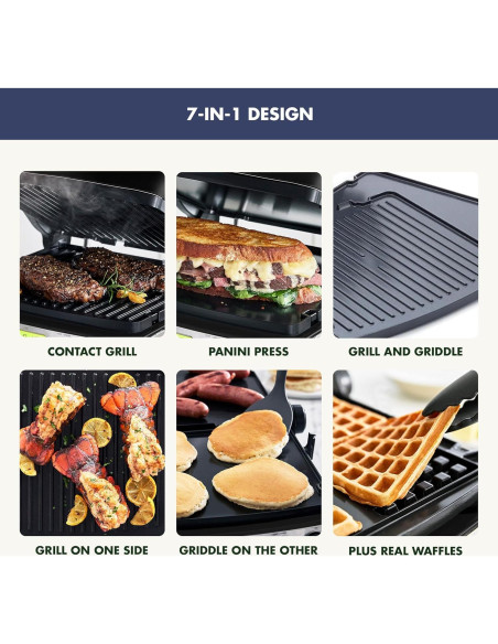 Parrilla de Contacto Multifuncional GreenPan 7-en-1 Cerámica Antiadherente