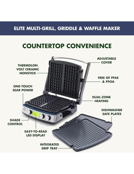 Parrilla de Contacto Multifuncional GreenPan 7-en-1 Cerámica Antiadherente