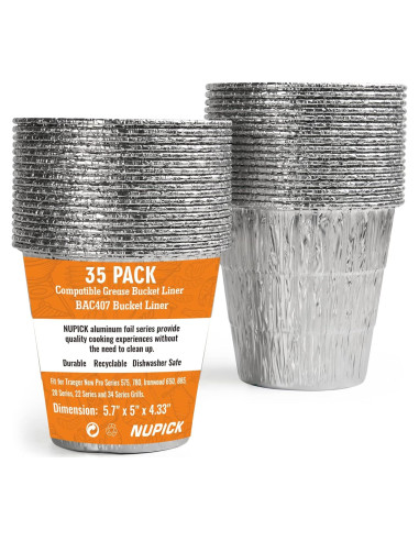 Forro de Cubo de Grasa NUPICK 35 Pack Compatible Traeger