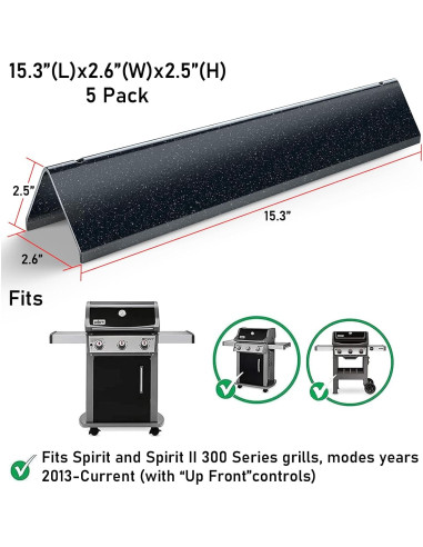 Kit de Piezas de Parrilla Uniflasy para Weber Spirit 300