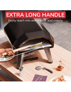 Cepillo para horno de pizza Senwosa 66 cm con raspador y cabezal 2