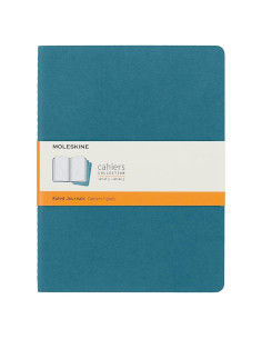 Cuaderno Moleskine Cahier Tapa Blanda Grande Azul 3 Pzas