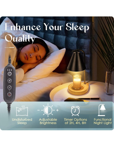 Lámpara Calentadora de Velas Aimoptg Retro con Regulador y Temporizador