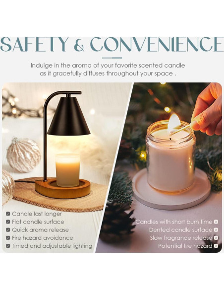 Lámpara Calentadora de Velas Aimoptg Retro con Regulador y Temporizador Lámpara Calentadora de Velas Aimoptg Retro con Regulador y Temporizador