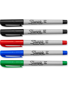 Marcadores Permanentes Sharpie 37675PP Punta Ultra Fina 5 Colores 2