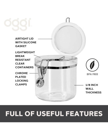 Tarro de Almacenamiento Hermético OGGI Jumbo 4.4L con Tapa Clip