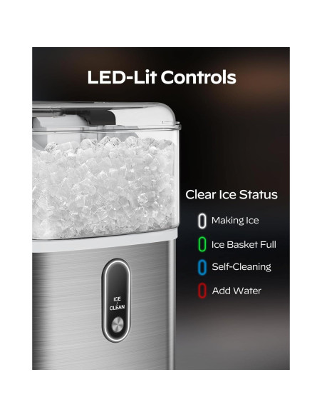 Fabricador de Hielo Nugget HOMEZAY 15 kg/día Compacto