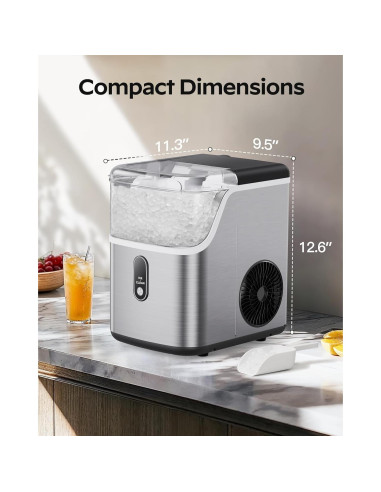 Fabricador de Hielo Nugget HOMEZAY 15 kg/día Compacto