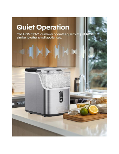 Fabricador de Hielo Nugget HOMEZAY 15 kg/día Compacto