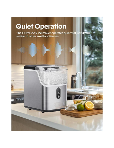 Fabricador de Hielo Nugget HOMEZAY 15 kg/día Compacto