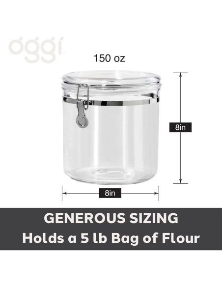 Tarro de Almacenamiento Hermético OGGI Jumbo 4.4L con Tapa Clip
