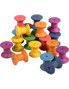 Bobinas de Madera Arcoíris TickiT - Set de 21 Piezas - 10m+ 2