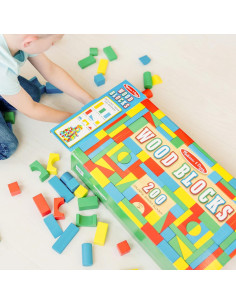 Juego de Bloques de Madera Melissa & Doug - 200 Piezas Colores y Formas 2