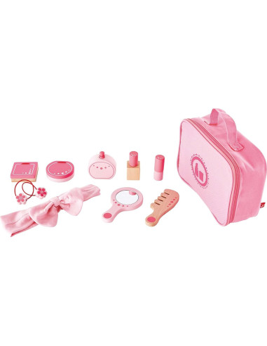 Juego de Belleza de Madera Hape - Accesorios de Maquillaje 11 Piezas
