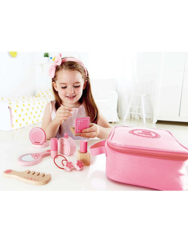 Juego de Belleza de Madera Hape - Accesorios de Maquillaje 11 Piezas